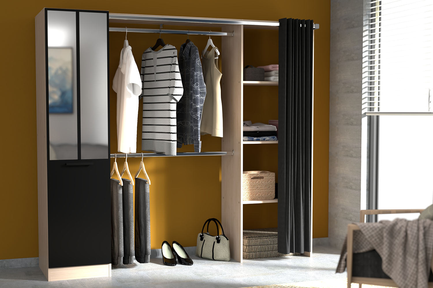 concept-usine-nice-dressing-industriel-noir-et-bois image 3