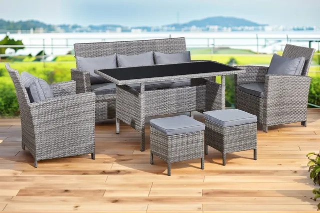 concept-usine-modena-salon-jardin-7-places-gris-fonc image 1