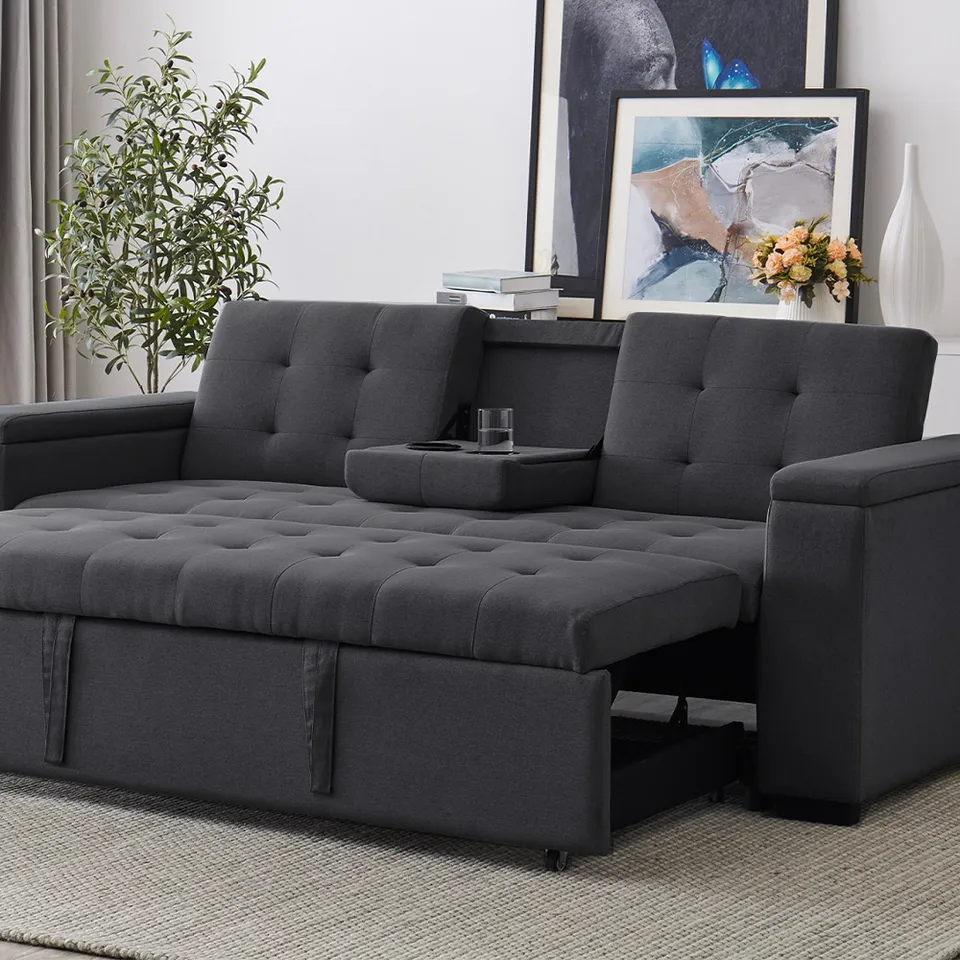 concept-usine-noho-canap-tissu-beige-3-places-convertible image 1