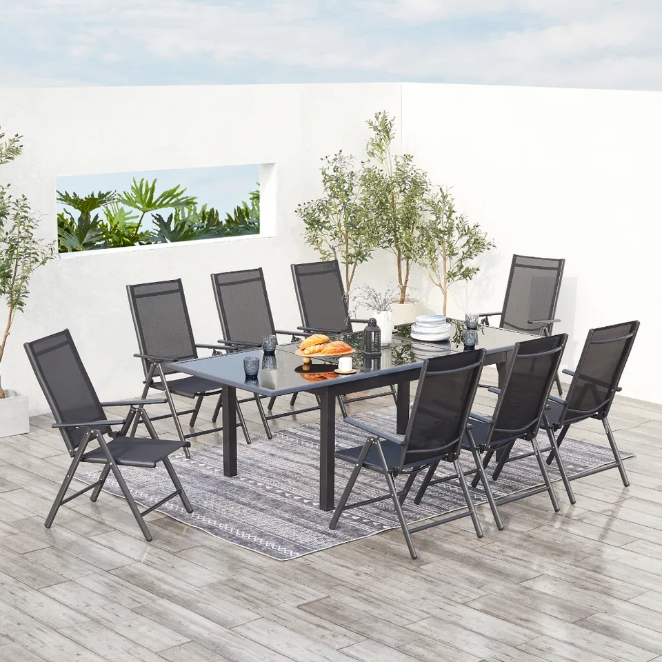 concept-usine-ravenne-8-salon-jardin-extensible-8-places-noir image 1