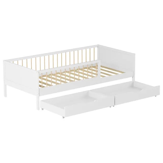happy-garden-adam-lit-enfant-190x90-blanc-2-tiroirs-bois image 1