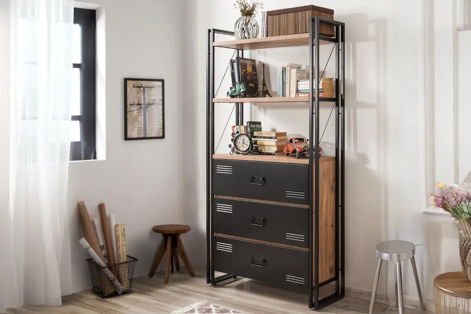 concept-usine-tali-biblioth-que-industrielle-bois-noir image 1