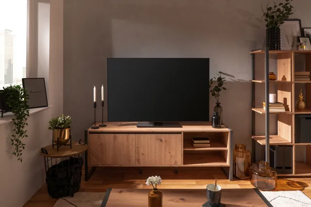 concept-usine-kotor-meuble-tv-160-cm-industriel-bois-portes image 1