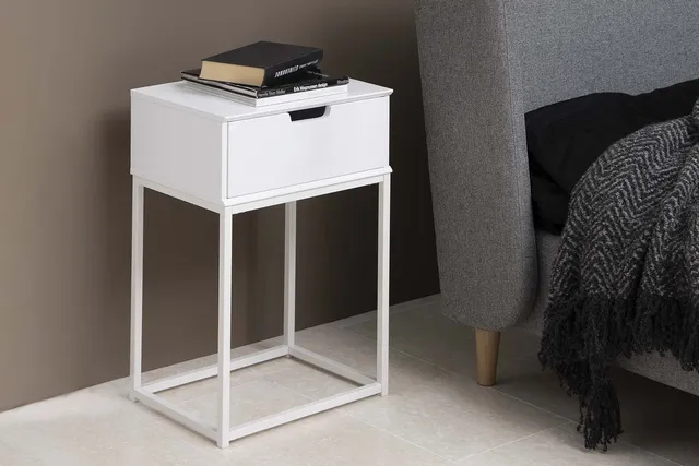 concept-usine-slumber-table-chevet-blanc-tiroir image 1
