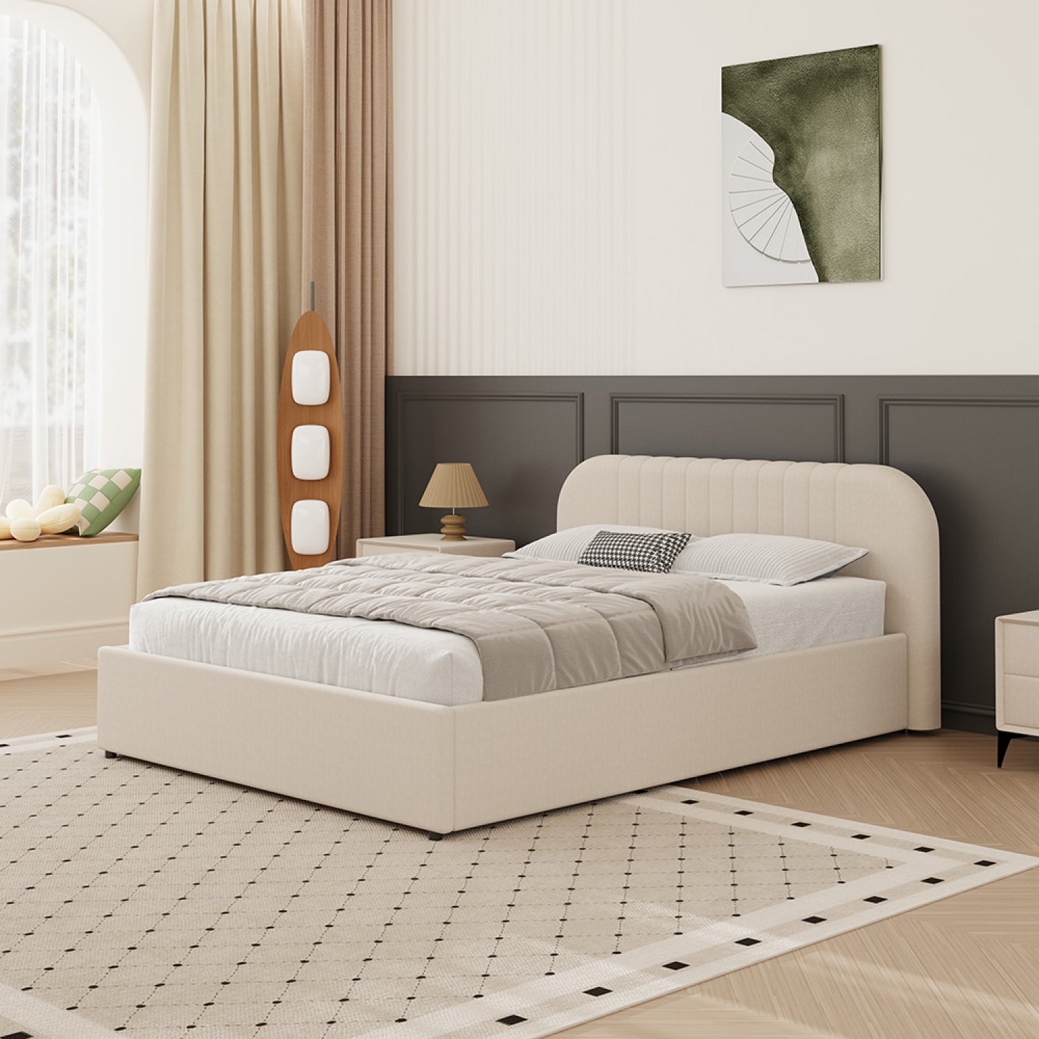concept-usine-irvine-140x190-lit-coffre-velours-beige image 1