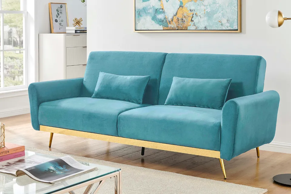 concept-usine-cyano-canap-convertible-velours-bleu-210-cm image 1