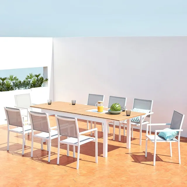 concept-usine-madeira-table-jardin-extensible-blanche-8-places image 1