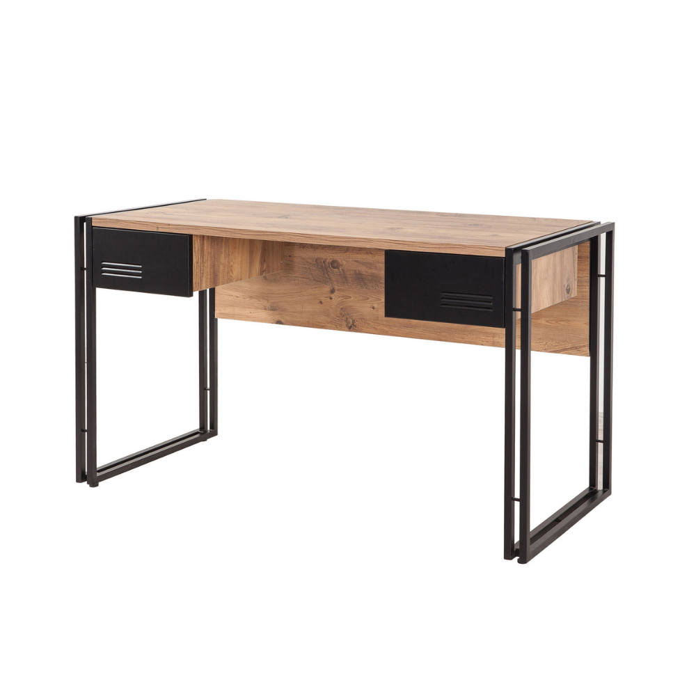 concept-usine-skirv-bureau-bois-m-tal-noir-avec-tiroirs image 2