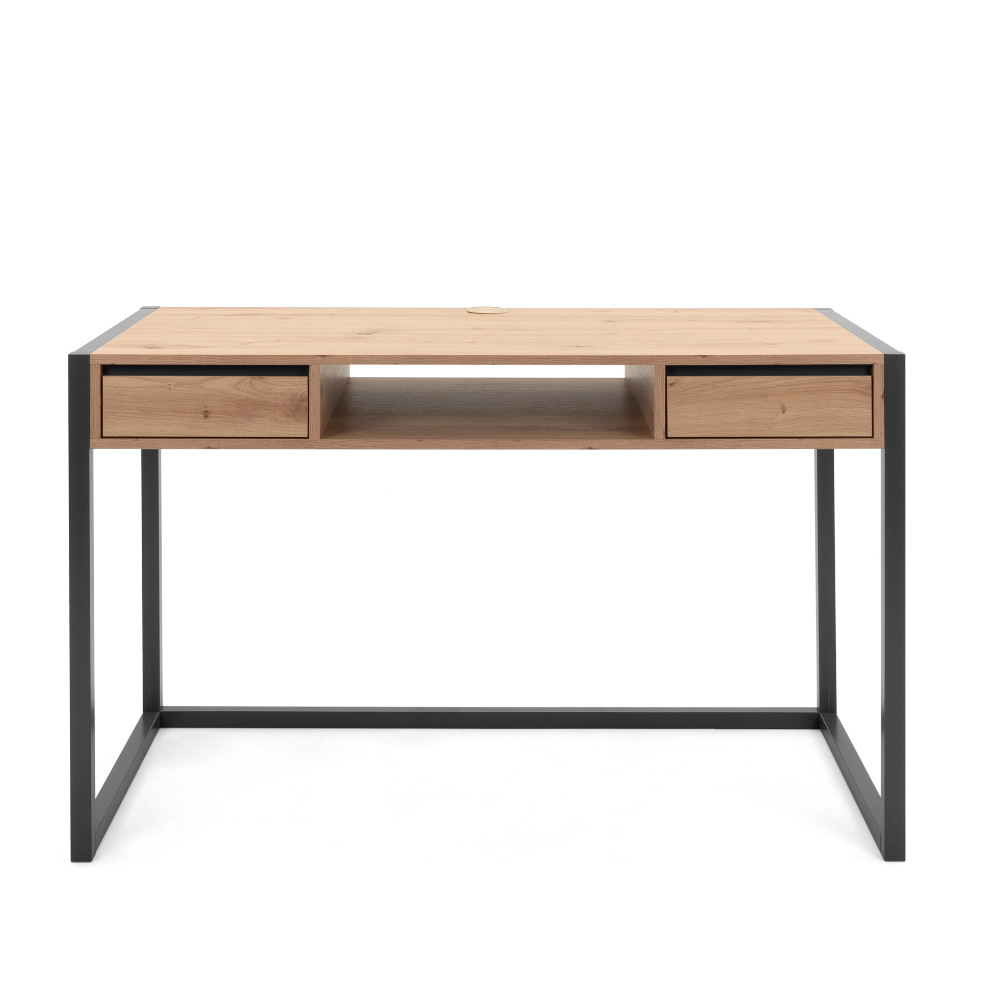 concept-usine-kotor-bureau-industriel-bois-noir-2-tiroirs image 3