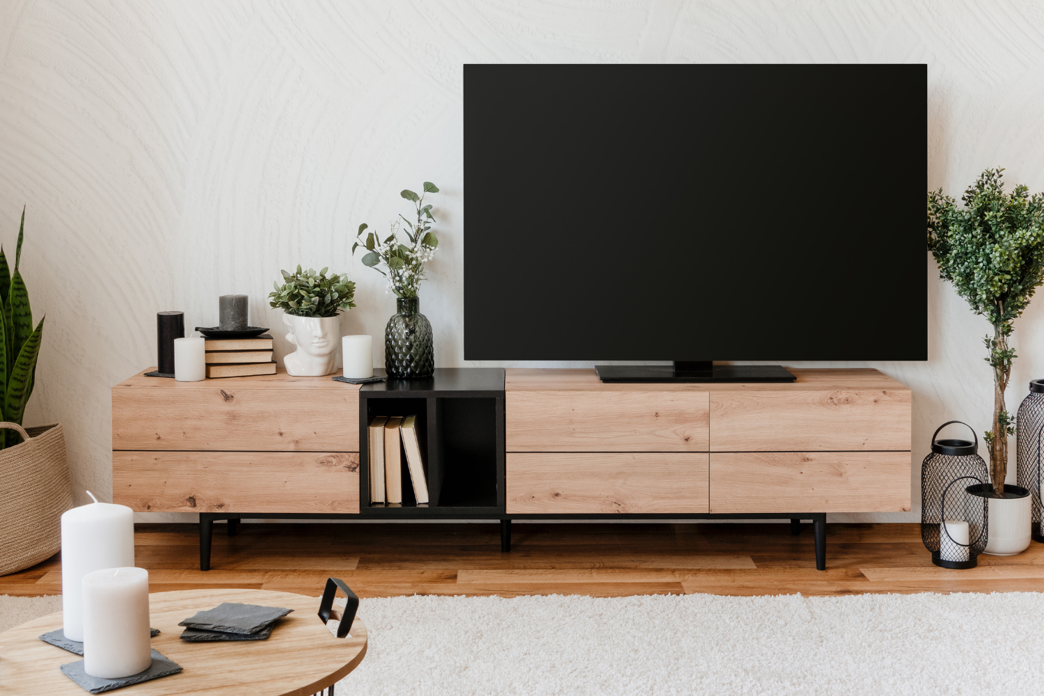 concept-usine-novi-meuble-tv-200-cm-bois-avec-porte image 1