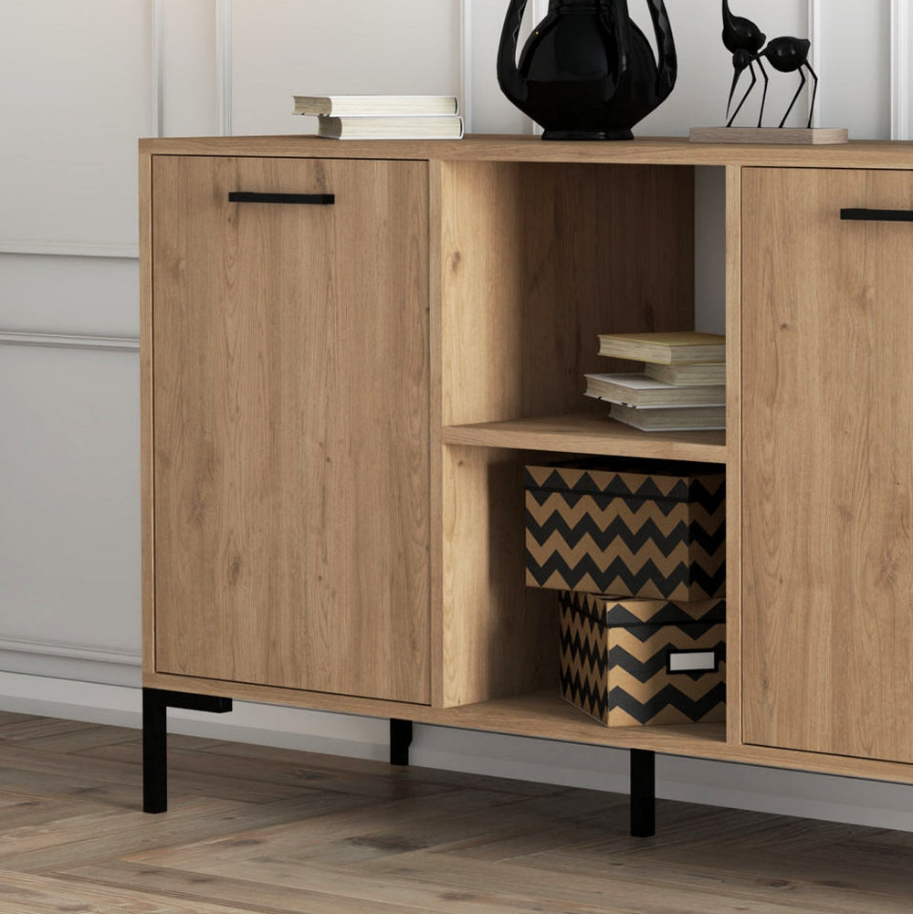 concept-usine-cara-buffet-bois-clair-180-cm-industriel image 3