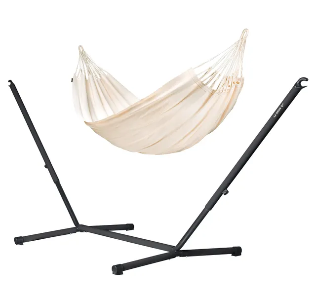 la-siesta-nautico-hamac-avec-support-latte-double-350-cm-coton-bio image 1