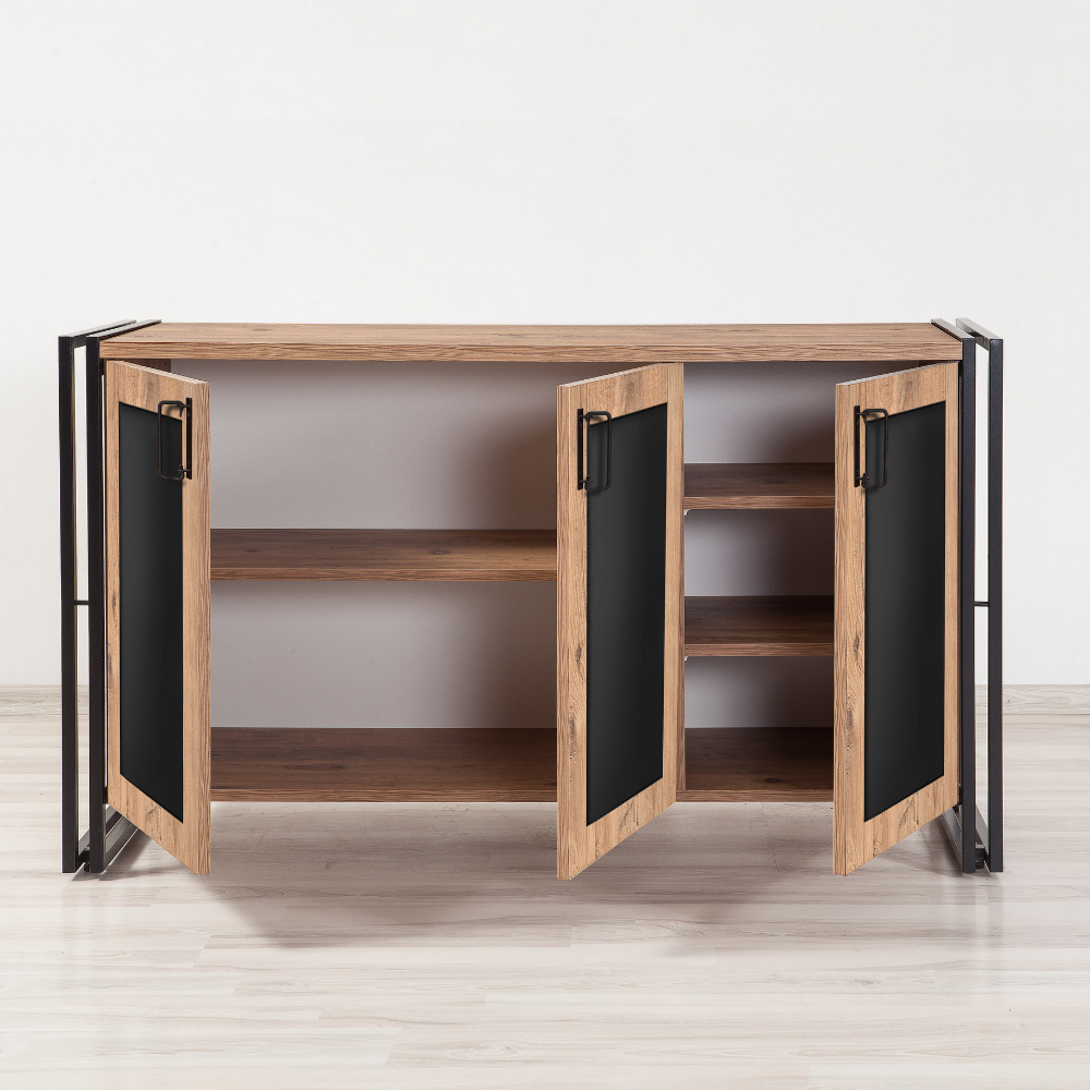 concept-usine-erna-buffet-bois-noir-135-cm-3-portes image 2
