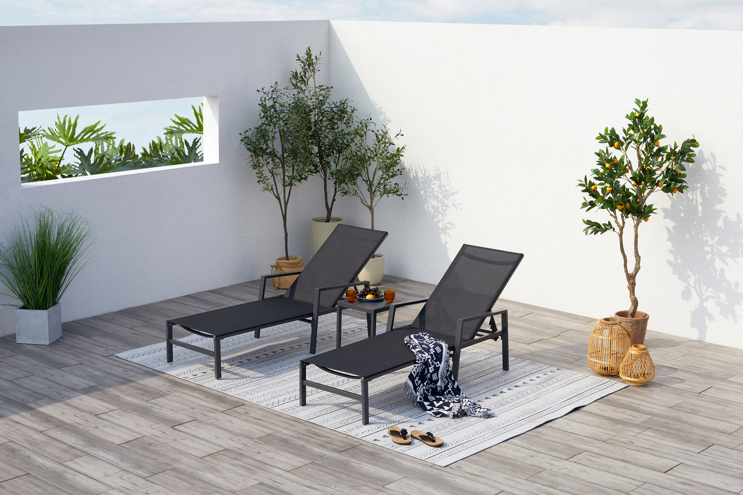 concept-usine-bari-lot-2-transats-jardin-gris-fonc-avec-table image 2