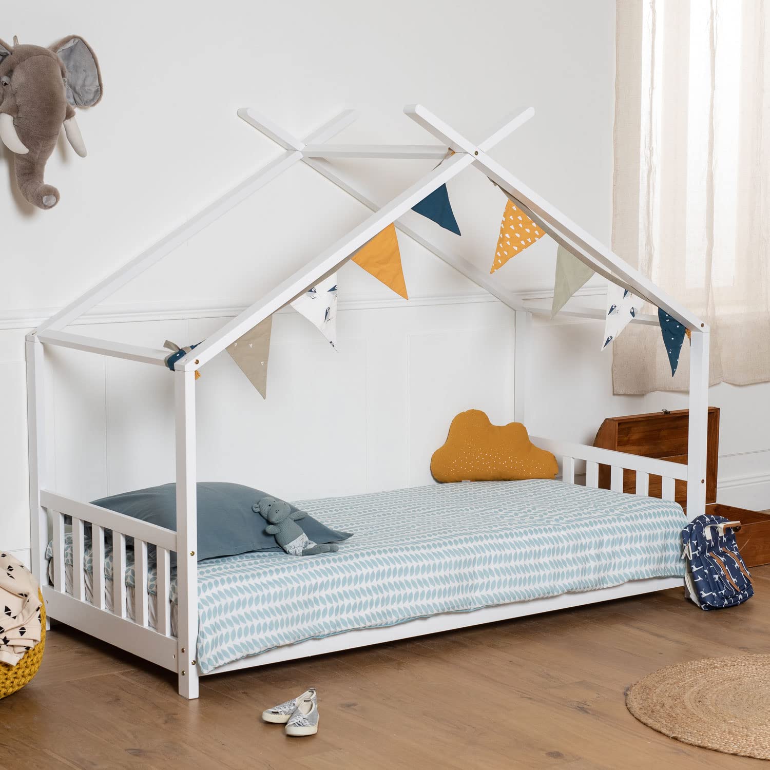 happy-garden-pangkor-gaspard-lit-cabane-blanc-190x90-cm image 2