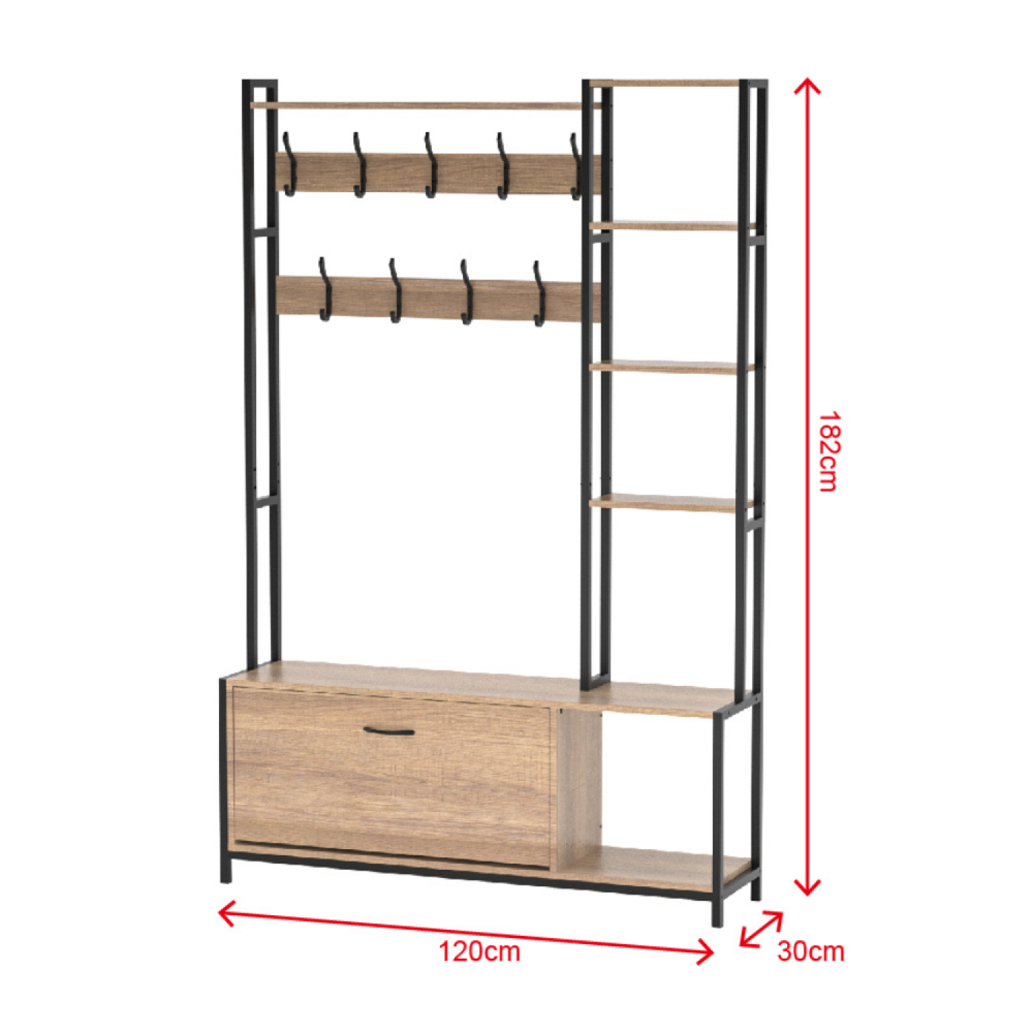concept-usine-manti-armoire-rangement-noyer-noir-bois-m-tal image 4