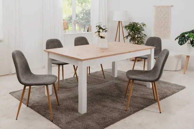 concept-usine-skadar-table-salle-manger-extensible-10-places-blanc-bois image 1