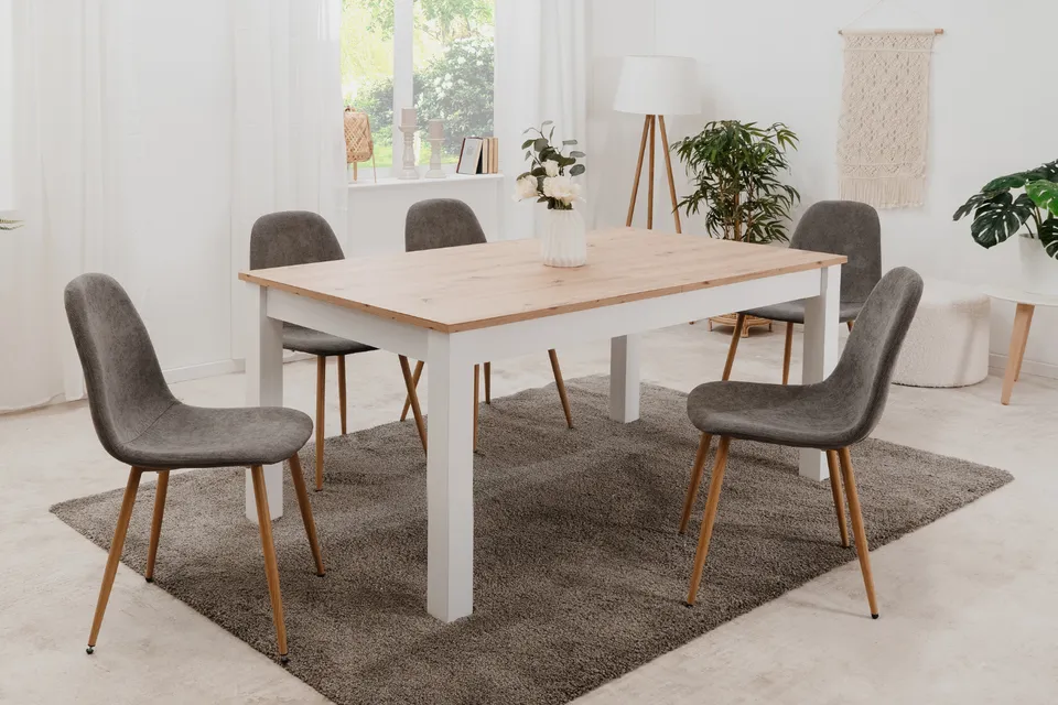 concept-usine-skadar-table-salle-manger-extensible-10-places-blanc-bois image 1