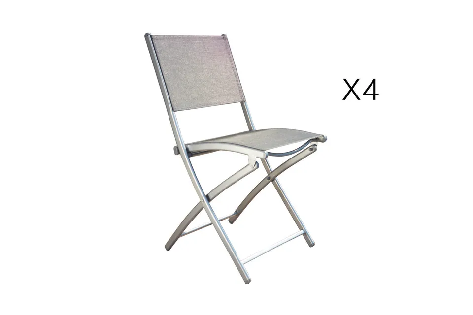 concept-usine-molvina-lot-4-chaises-de-jardin-gris-acier-pliable image 1