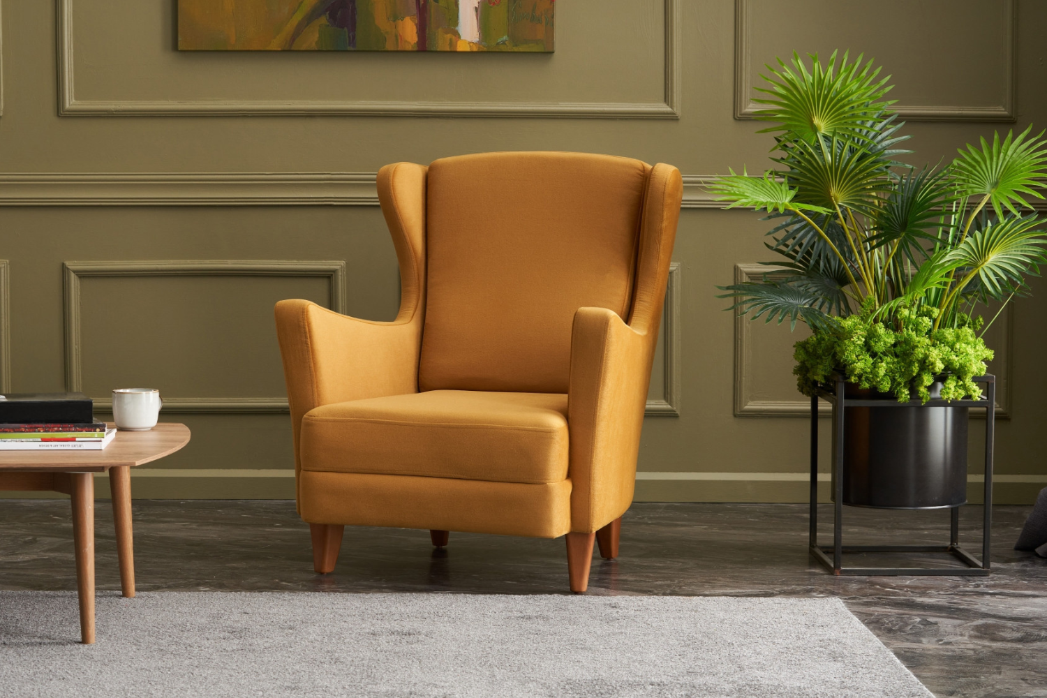 concept-usine-williams-fauteuil-velours-vert-vintage-1-place image 3