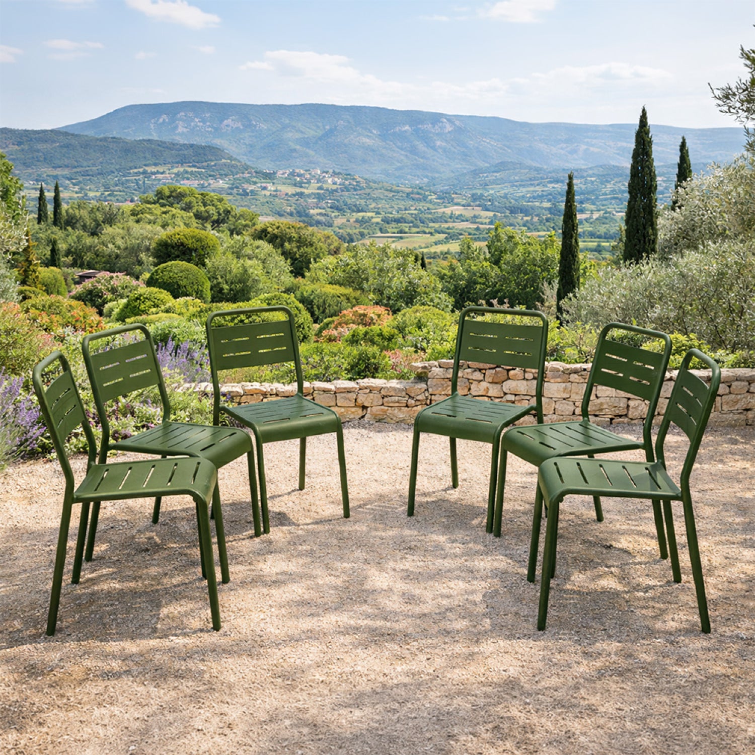 concept-usine-bergame-chaise-de-jardin-empilable-vert-lot-6 image 1