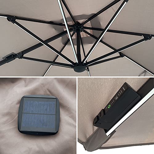 happy-garden-molokai-parasol-d-port-led-3x4-m-taupe image 7
