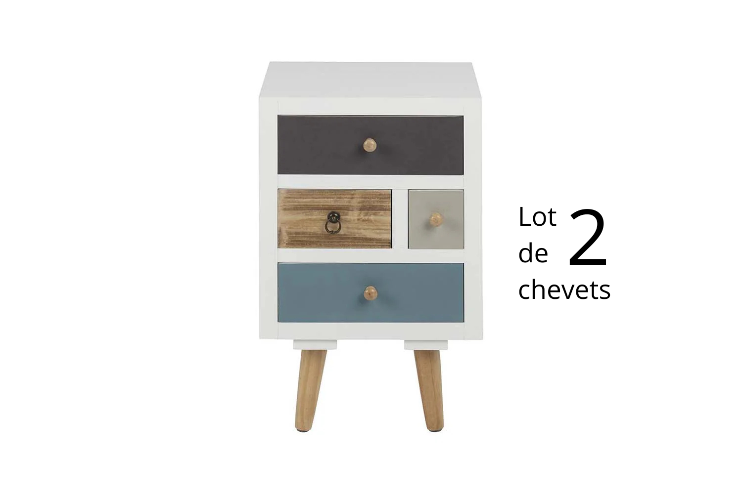concept-usine-drawer-lot-2-tables-chevet-4-tiroirs-multicolore image 2