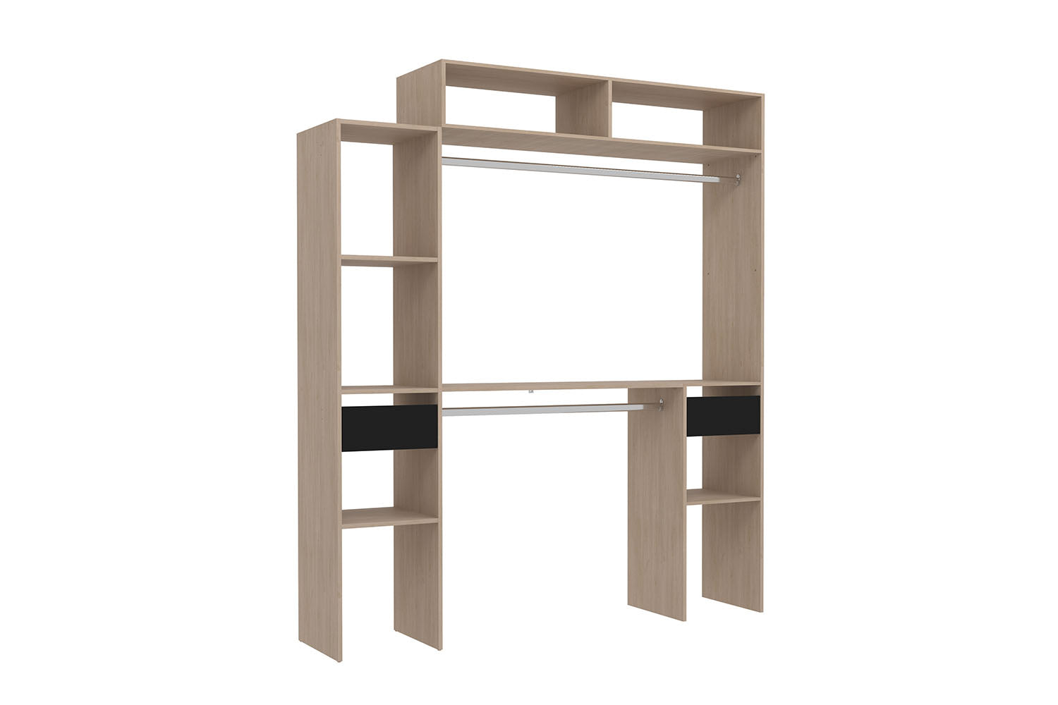 concept-usine-elys-e-dressing-blanc-140-cm-avec-rideau-2-tiroirs image 4