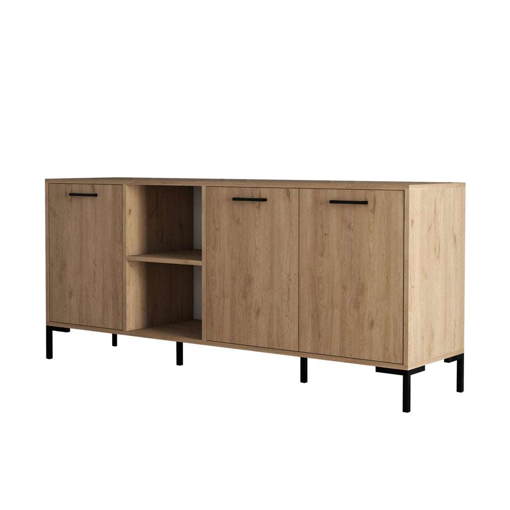 concept-usine-cara-buffet-bois-clair-180-cm-industriel image 4