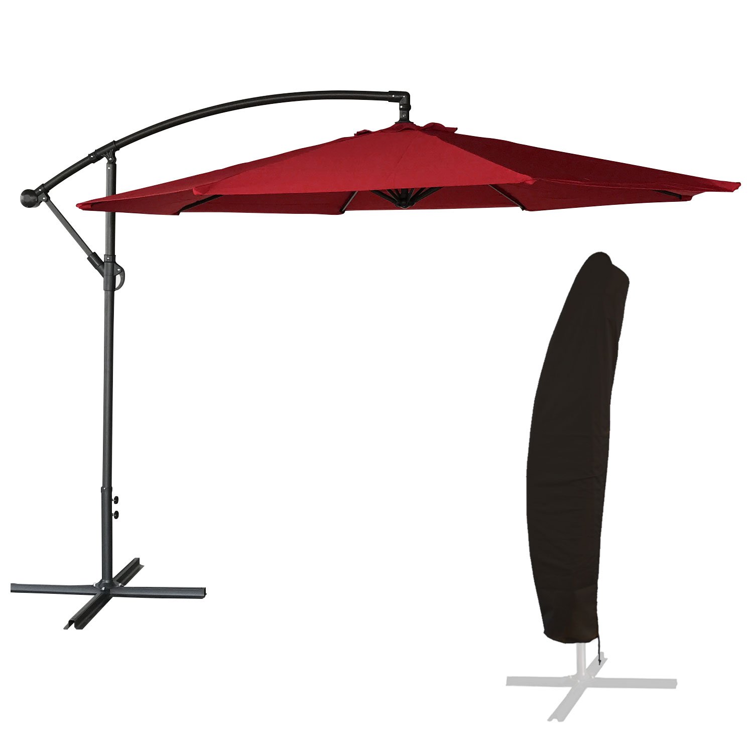 happy-garden-oahu-parasol-d-port-rond-3-5-m-bleu-gris-manivelle image 8