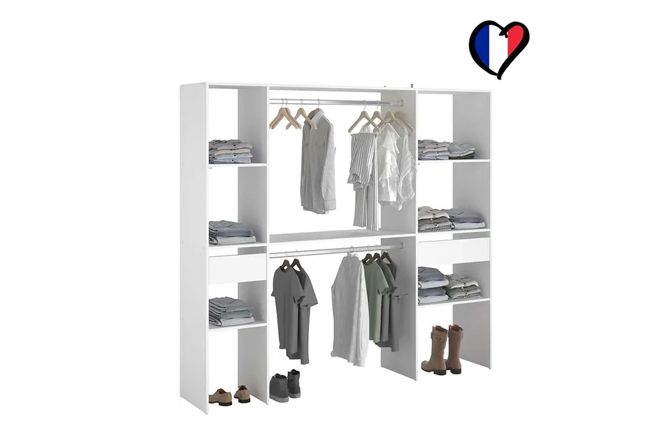concept-usine-elysee-dressing-180-cm-blanc-avec-penderie image 1