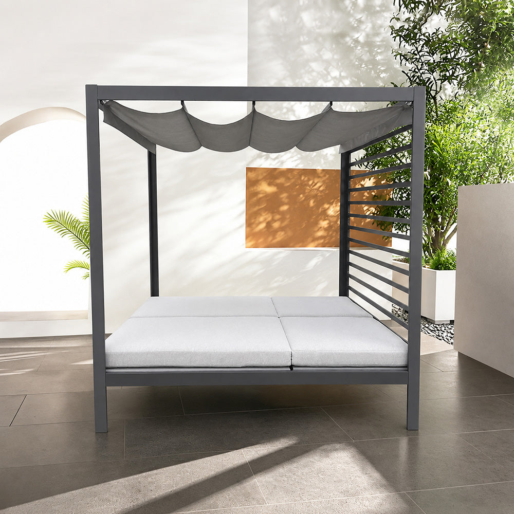 concept-usine-matala-lit-de-jardin-2-places-inclinable-gris image 3