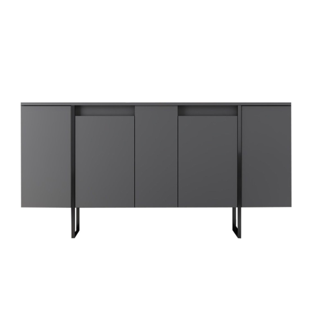 concept-usine-boras-buffet-noir-bois-160-cm-avec-porte image 3