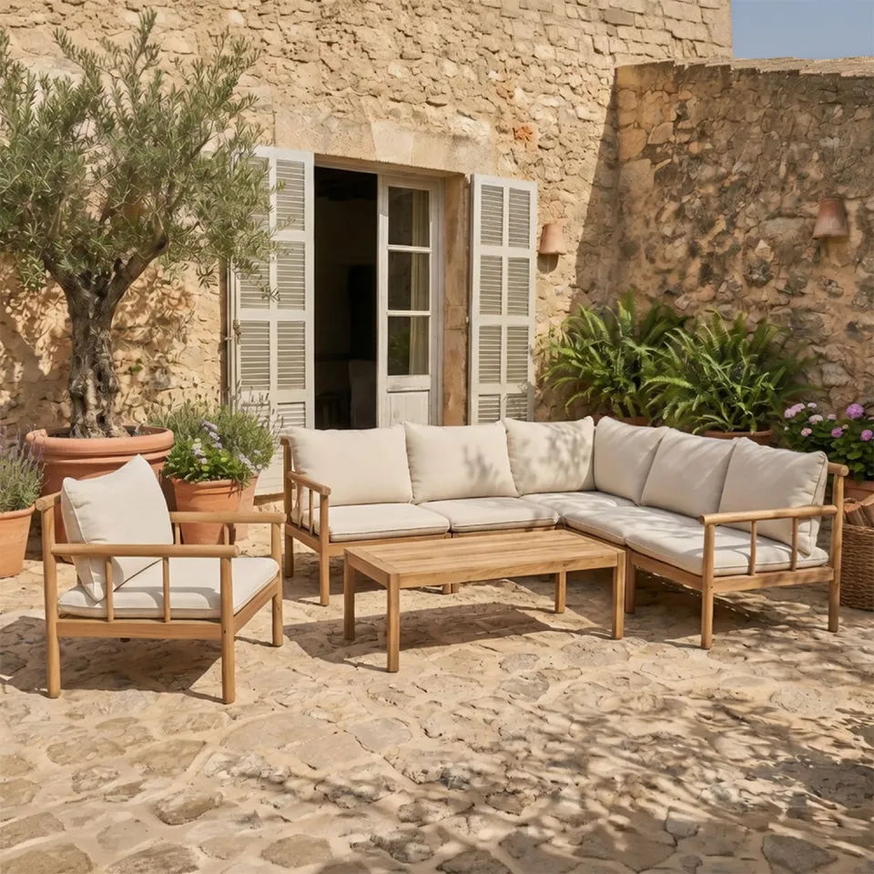 concept-usine-pakkret-salon-jardin-bois-acacia-6-places-beige image 1