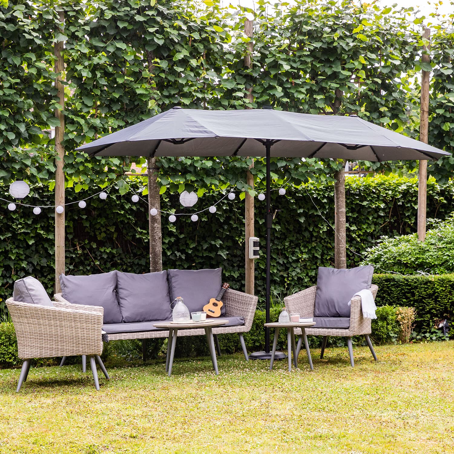 happy-garden-ibiza-linai-parasol-double-led-2x4-m-gris image 2