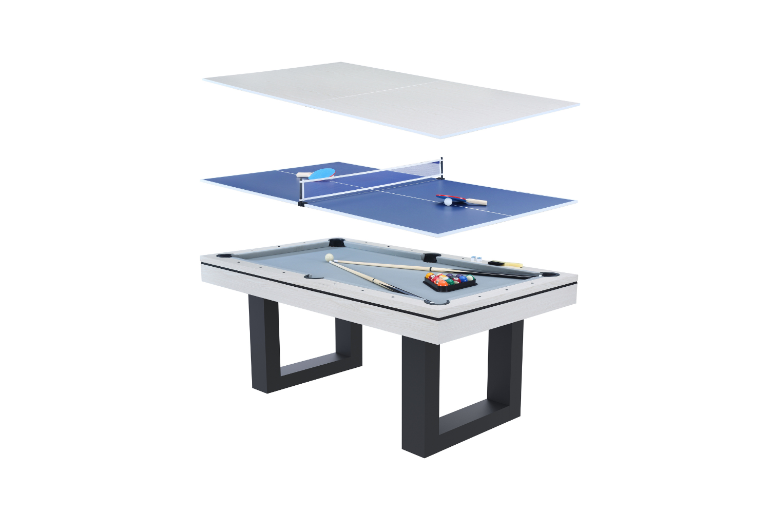 concept-usine-denver-billard-multijeux-bois-blanc-ping-pong image 1