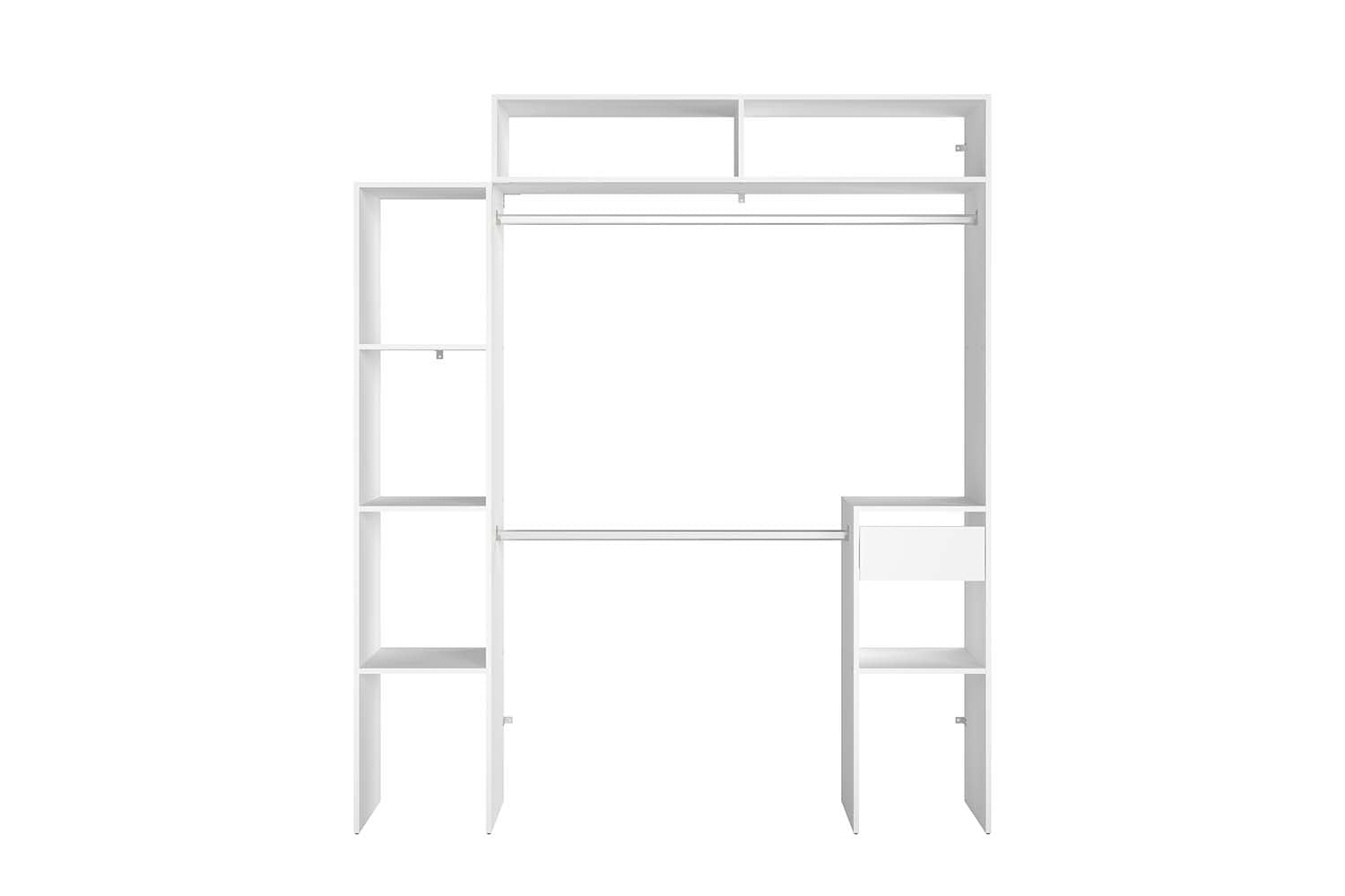 concept-usine-elysee-dressing-extensible-140-cm-blanc-bois-avec-tiroir image 3