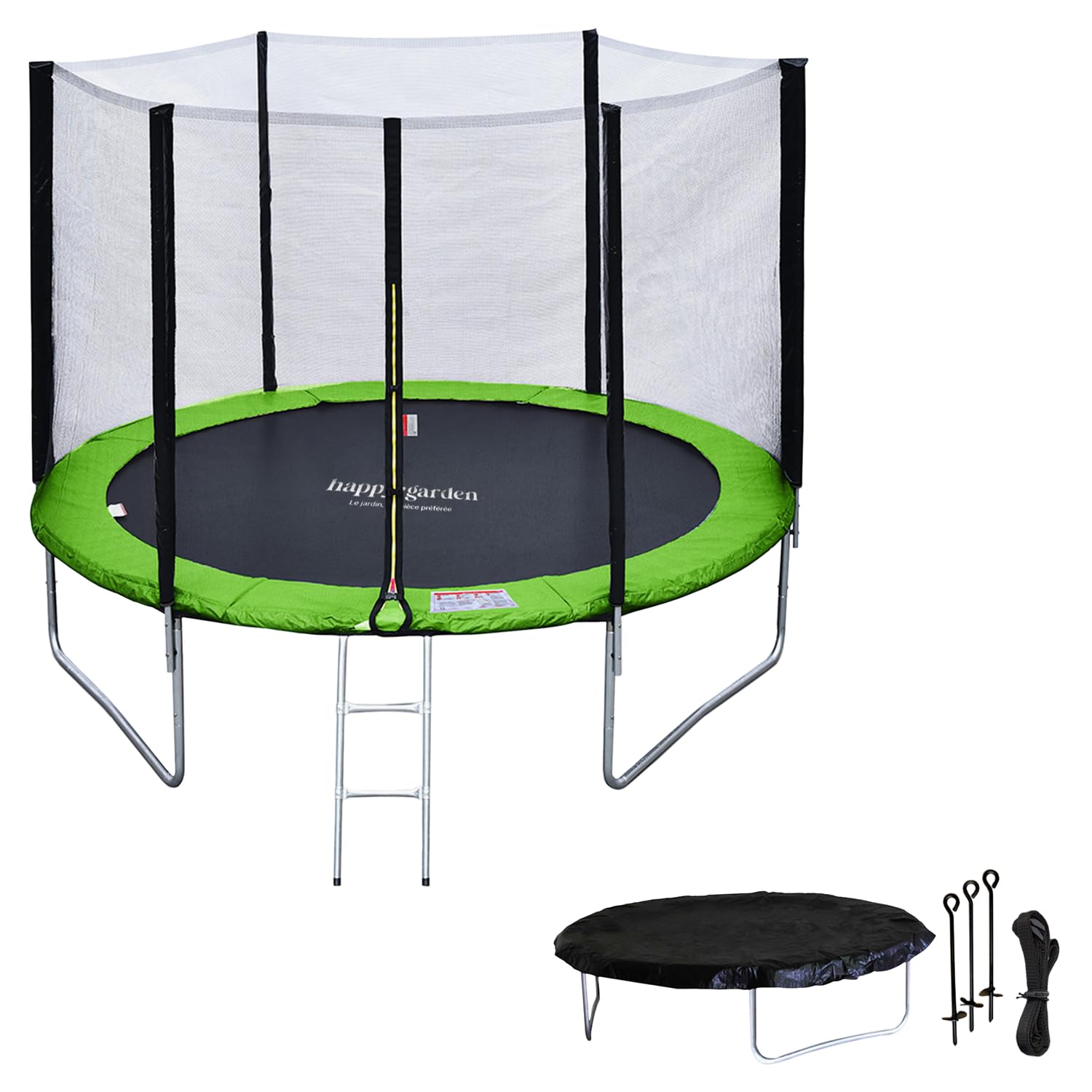 happy-garden-ad-la-de-trampoline-rond-305cm-bleu-vert-filet image 3