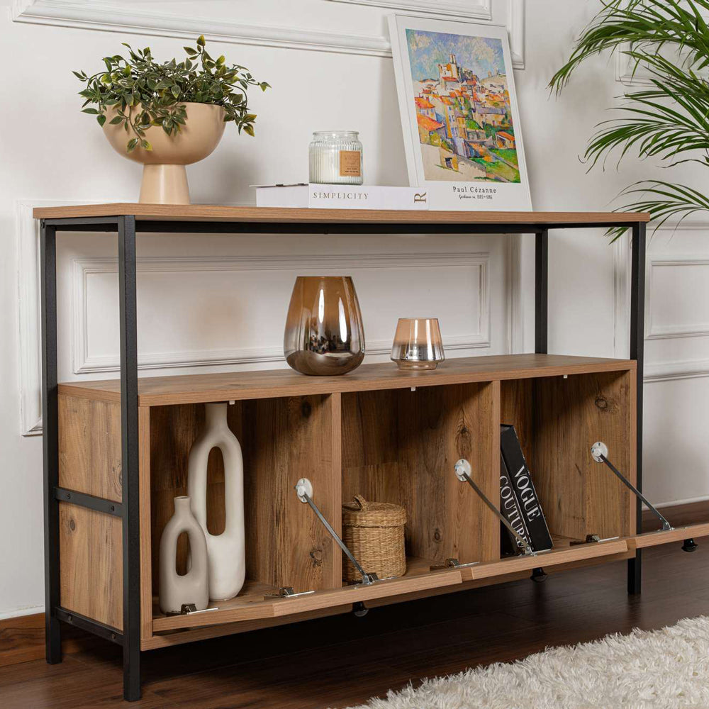 concept-usine-solis-buffet-industriel-bois-noir-120-cm image 2