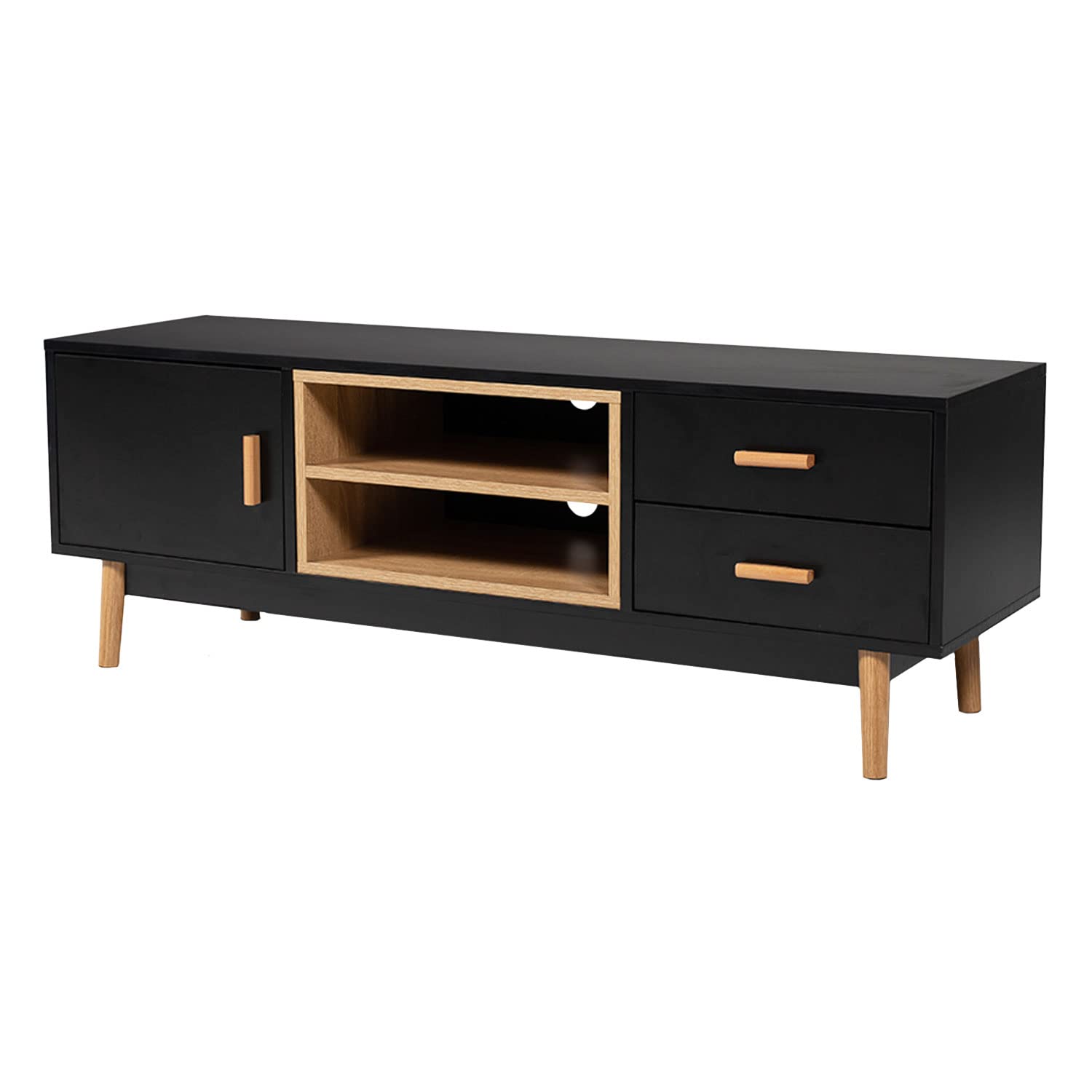 happy-garden-sicilia-meuble-tv-ross-noir-130-cm-scandinave image 1