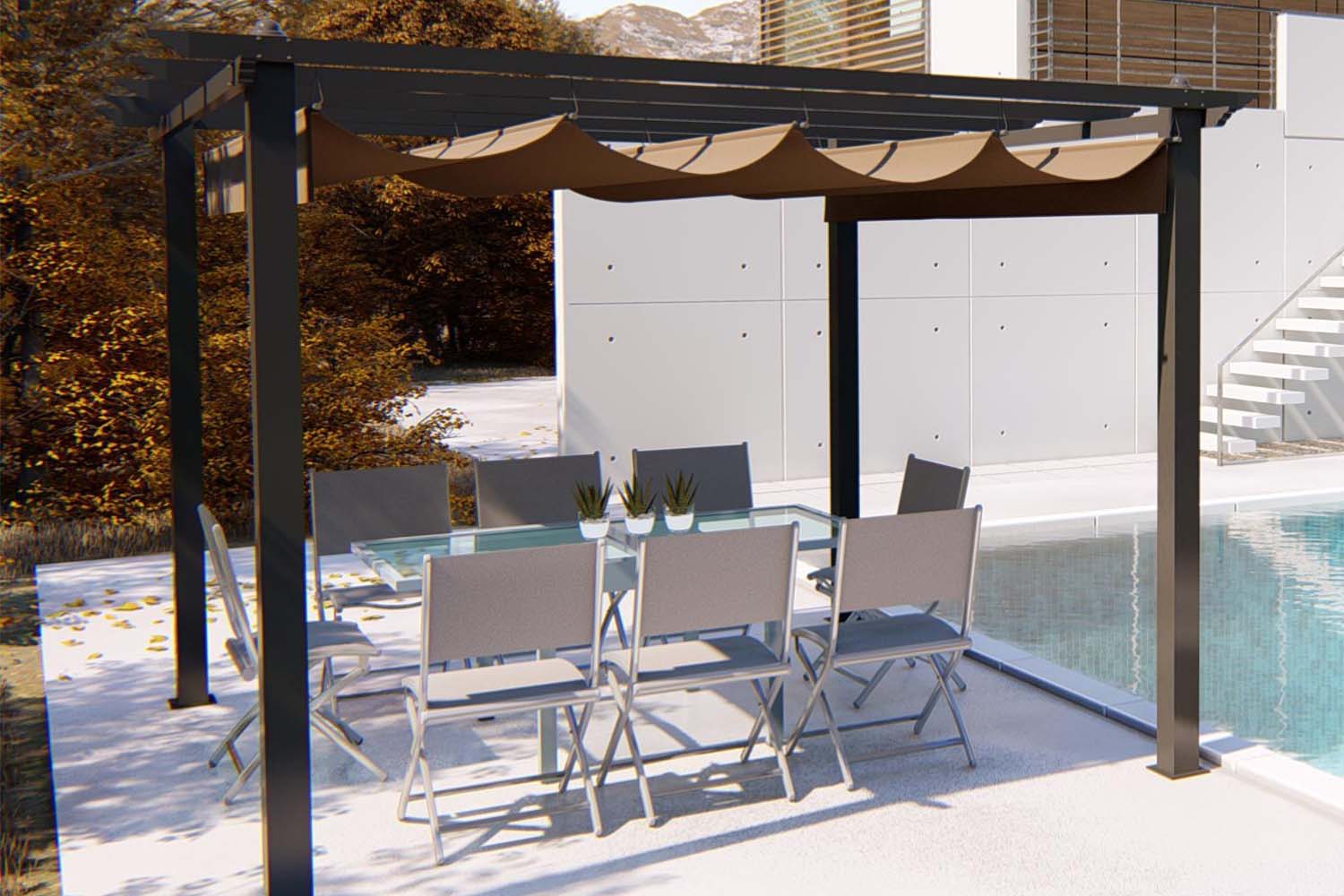 concept-usine-regia-pergola-aluminium-3x3m-gris-autoportante image 4