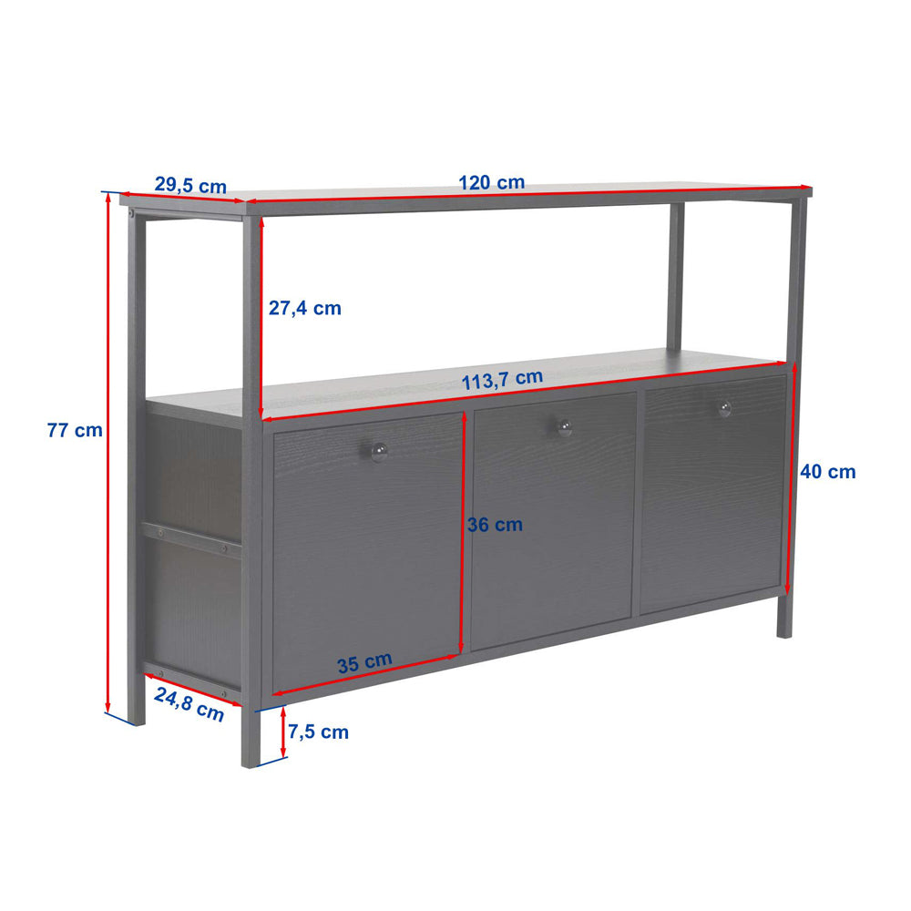 concept-usine-solis-buffet-industriel-bois-noir-120-cm image 8