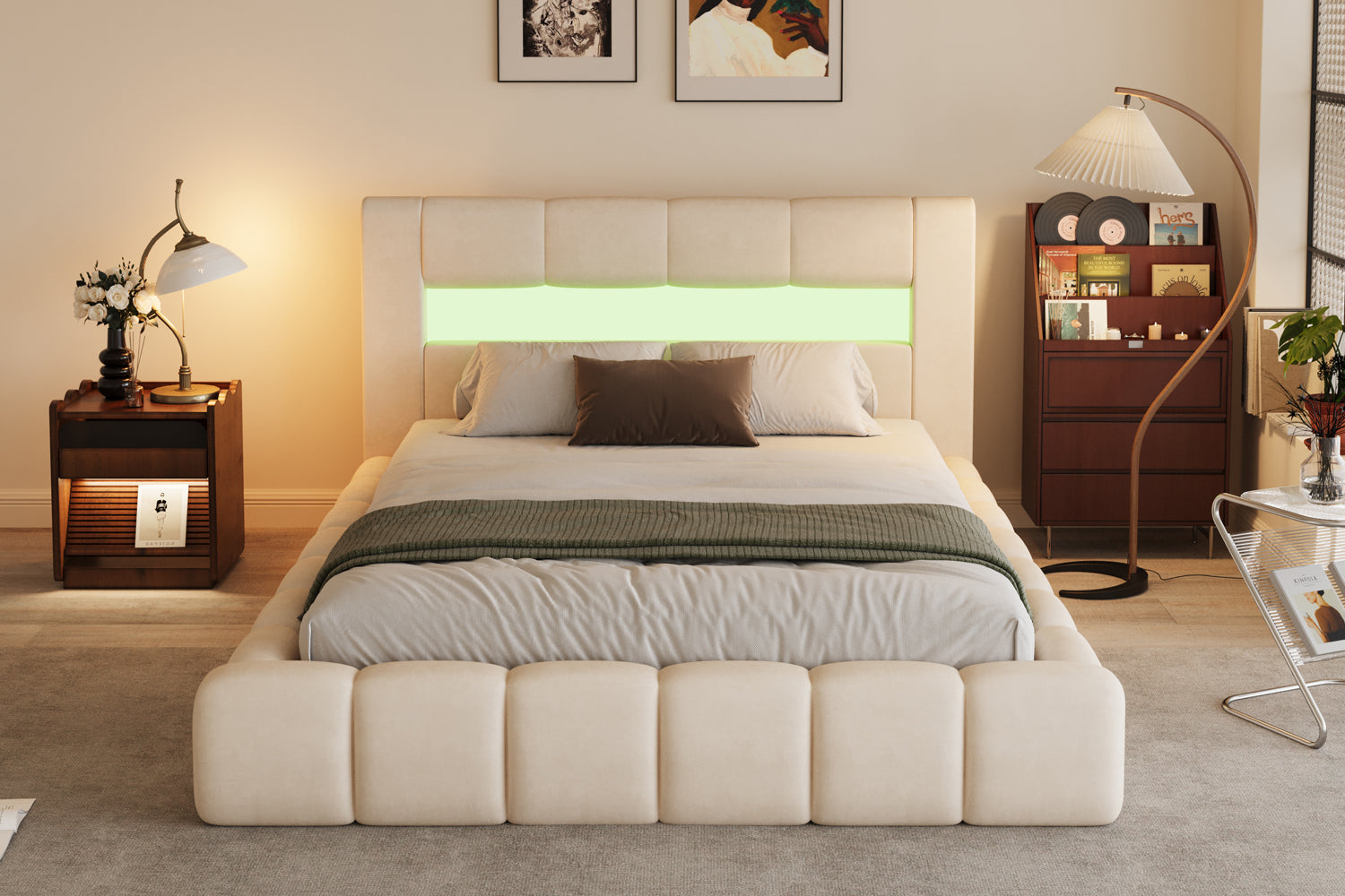 concept-usine-omaha-lit-coffre-160x200-led-velours-beige image 4