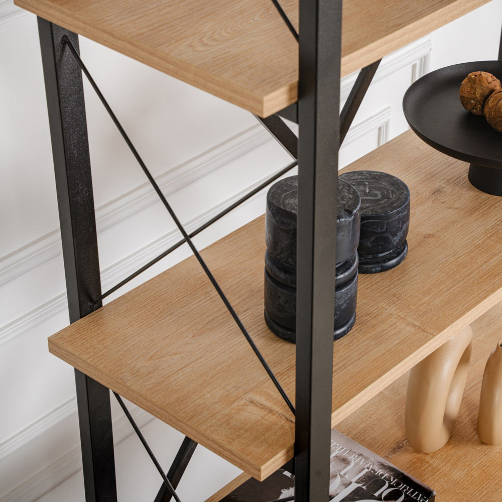 concept-usine-elysian-biblioth-que-bois-m-tal-180-cm-industriel image 4