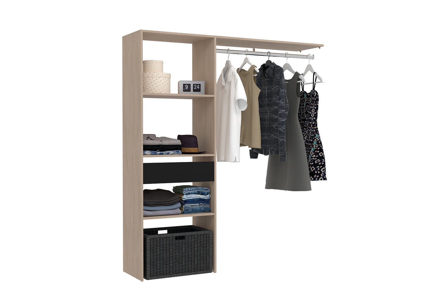 concept-usine-elys-e-dressing-chambre-blanc-bois-160-cm image 5