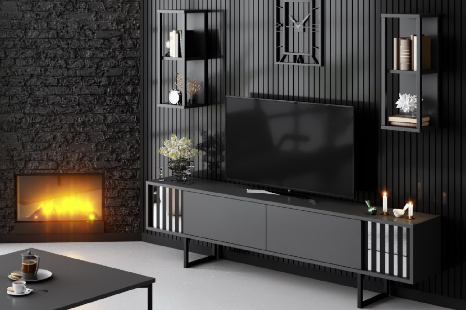 concept-usine-bodo-meuble-tv-noir-180-cm-cases image 3