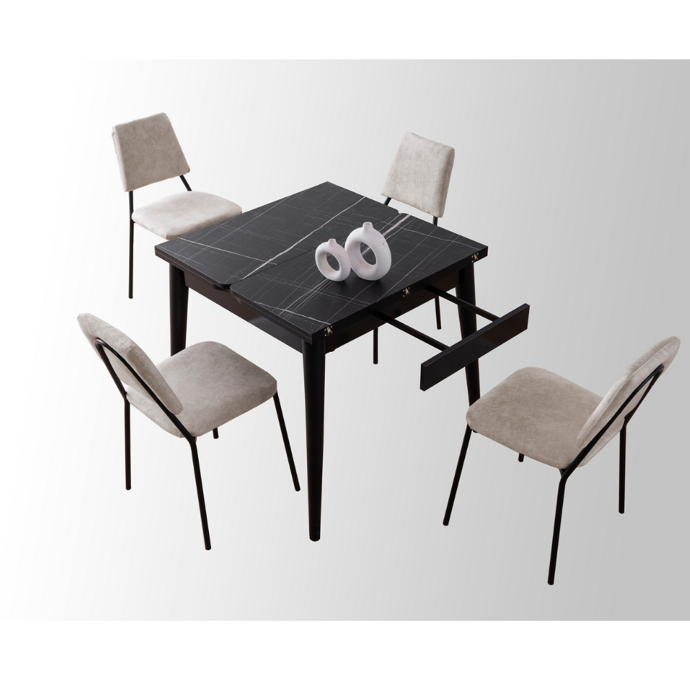 concept-usine-kavala-table-manger-extensible-noire-4-places image 5