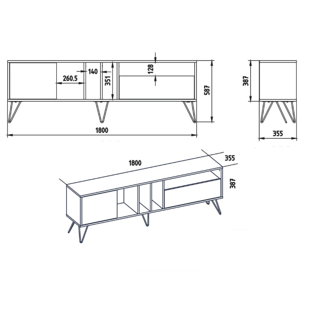 concept-usine-baylee-meuble-tv-180-cm-noir-et-bois image 6