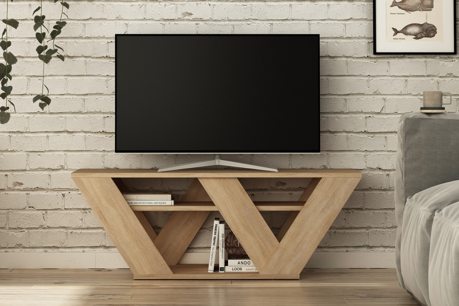 concept-usine-noli-meuble-tv-bois-110-cm-2-tag-res image 1