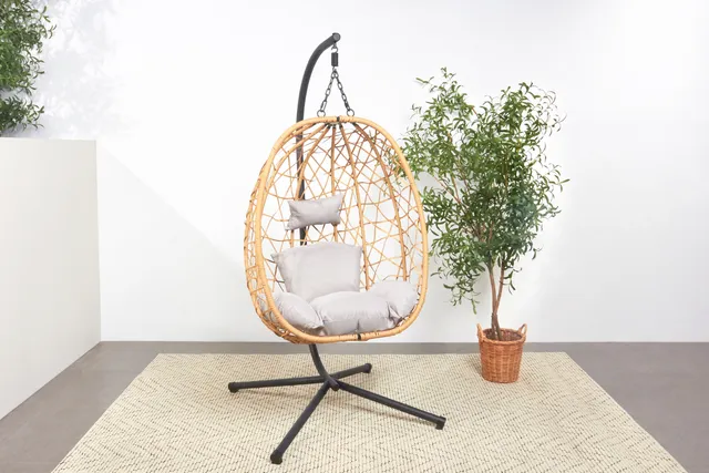 concept-usine-cuzco-fauteuil-suspendu-rotin-naturel-avec-coussin image 1